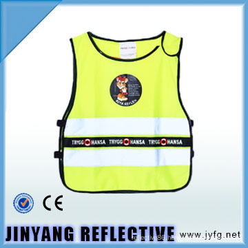 hi viz low elastic yarn reflective security vest for children